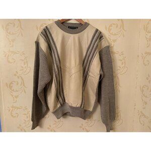 Italy Men's Medium Saxony Beautiful Leather Sweater